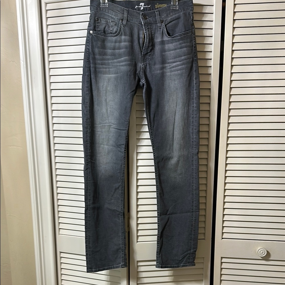 7 For All Mankind Gray Straight Leg Jeans
